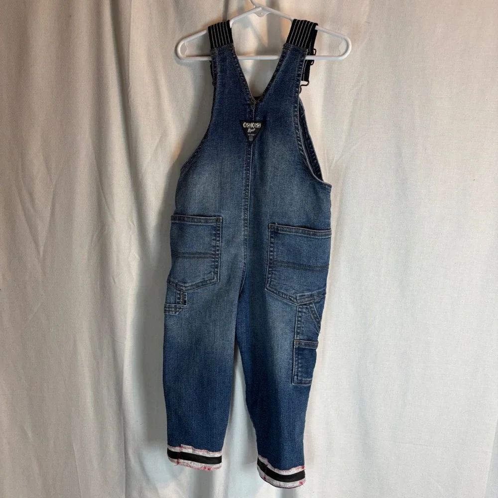 OshKosh Bgosh Nebraska Cornhuskers Herbie‎ Husker Denim Overalls 2T Blue Medium